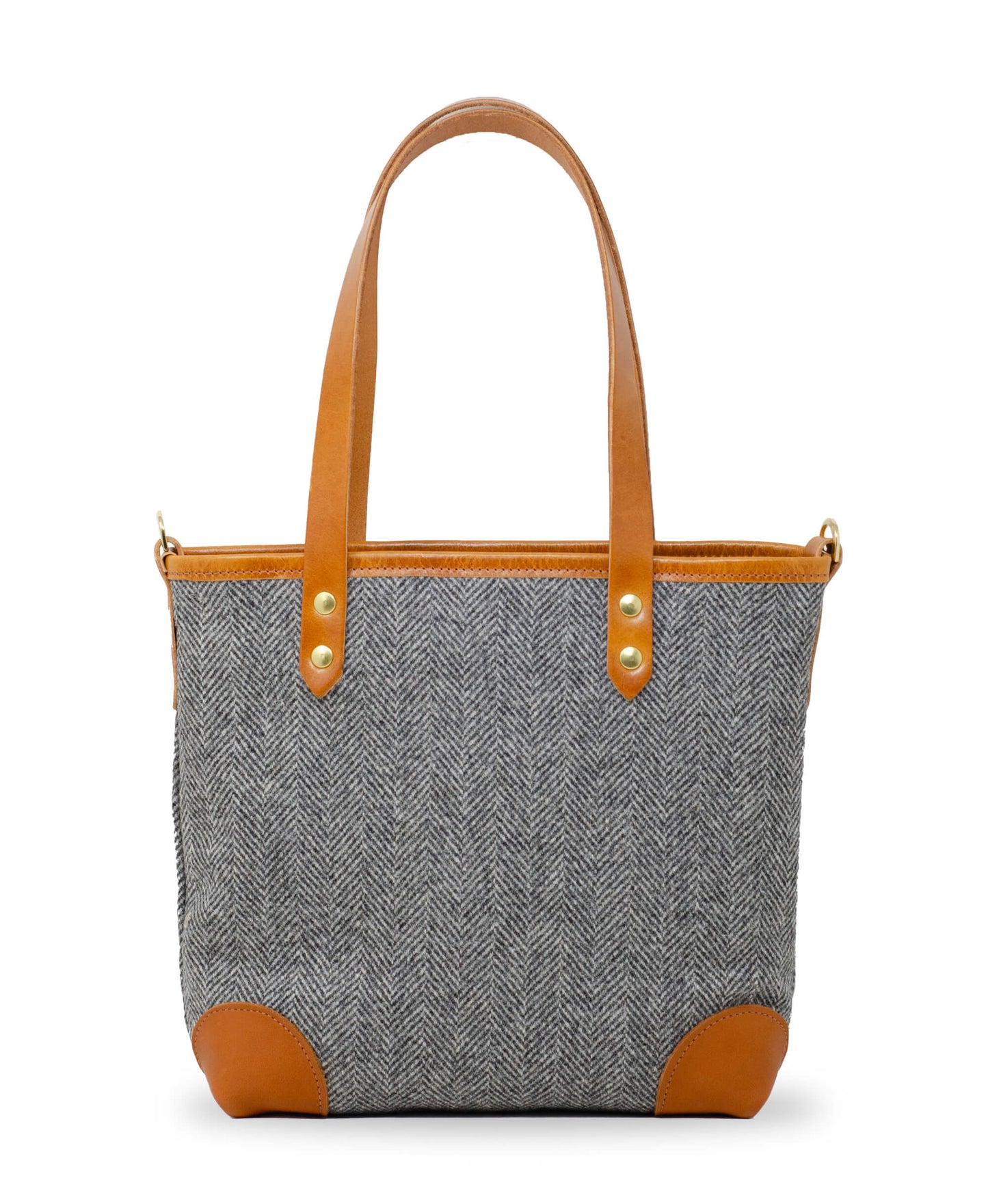 Small Tote - Grey Herringbone Tweed - Will Bees Bespoke