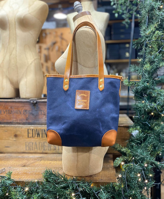Small Tote - Heavy Wax in Navy - Will Bees Bespoke