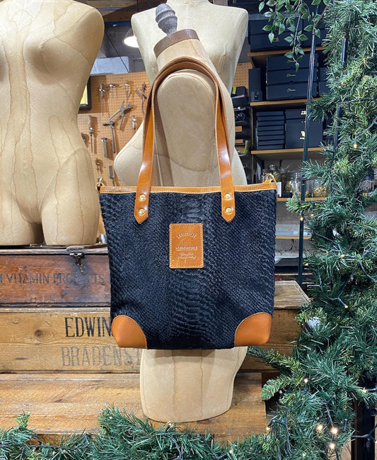 Small Tote - Black Snake Print - Will Bees Bespoke