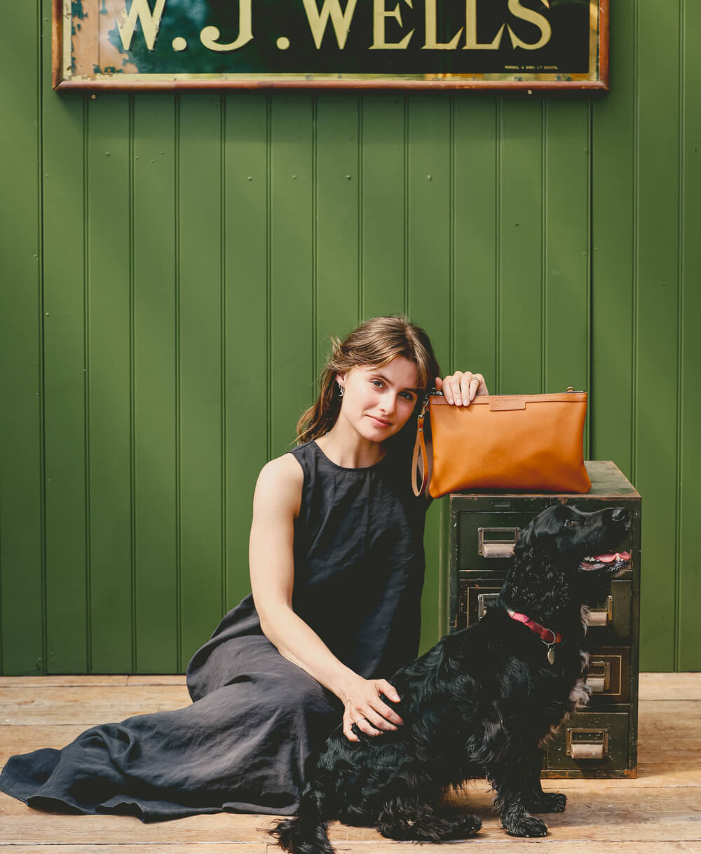 Oversized Diana 2 in 1 Clutch - Tan Leather - Will Bees Bespoke