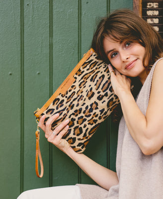 Oversized Diana 2 in 1 Clutch - Leopard Print - Will Bees Bespoke