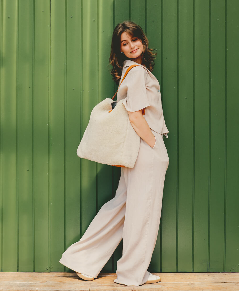Sheepskin Tote - Cream