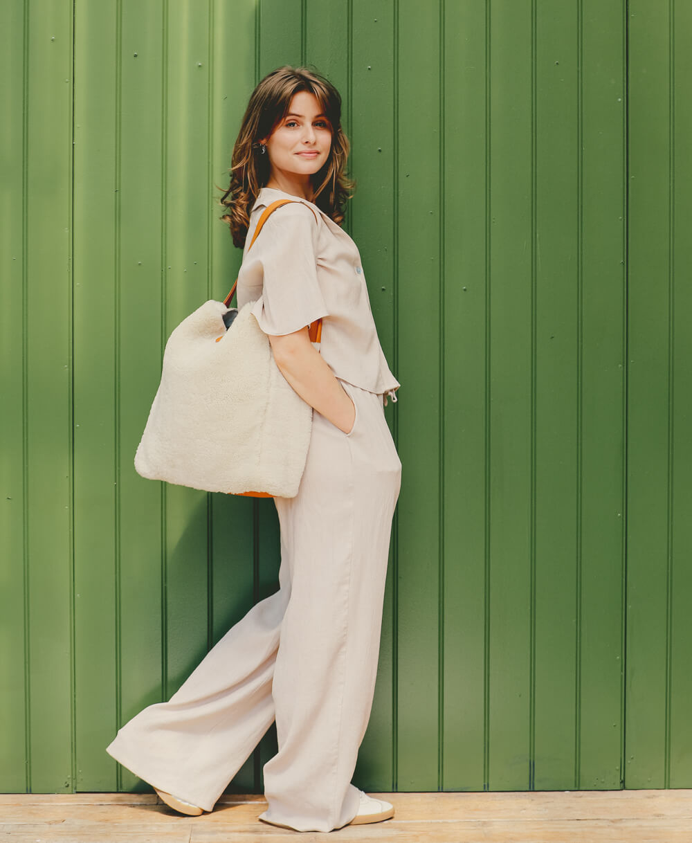 Sheepskin Tote - Cream