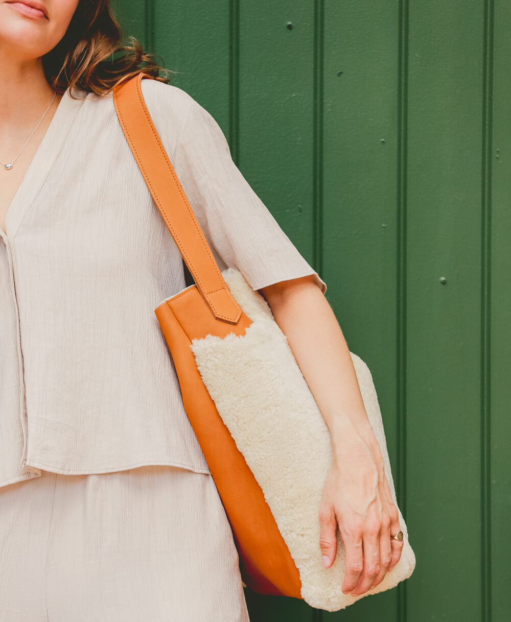 Sheepskin Tote - Cream