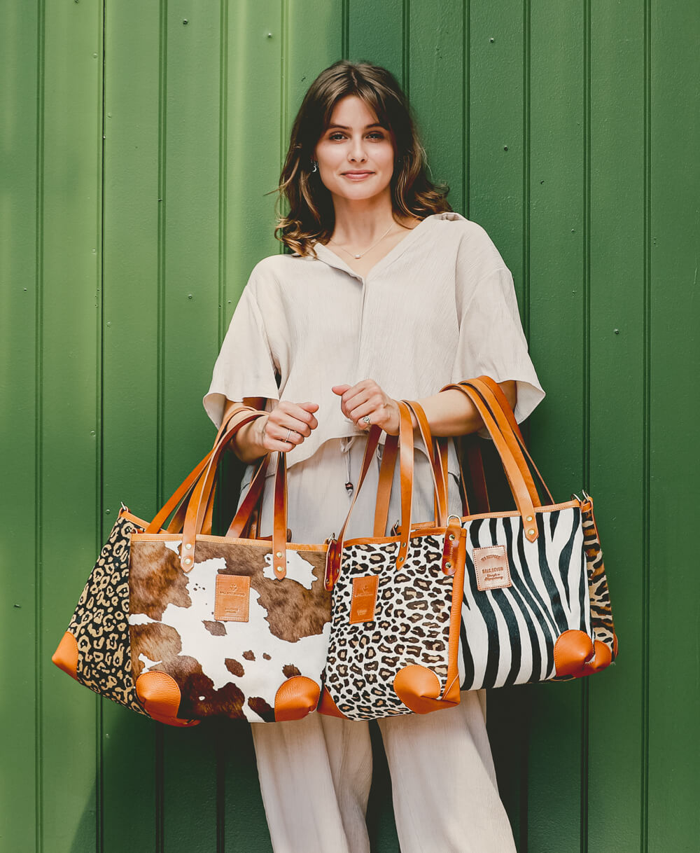 Small Tote - White Leopard - Will Bees Bespoke