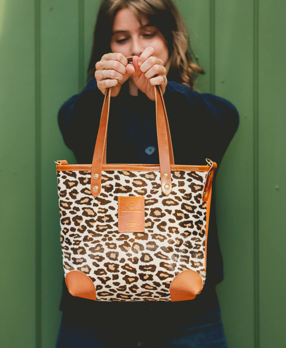 Small Tote - White Leopard