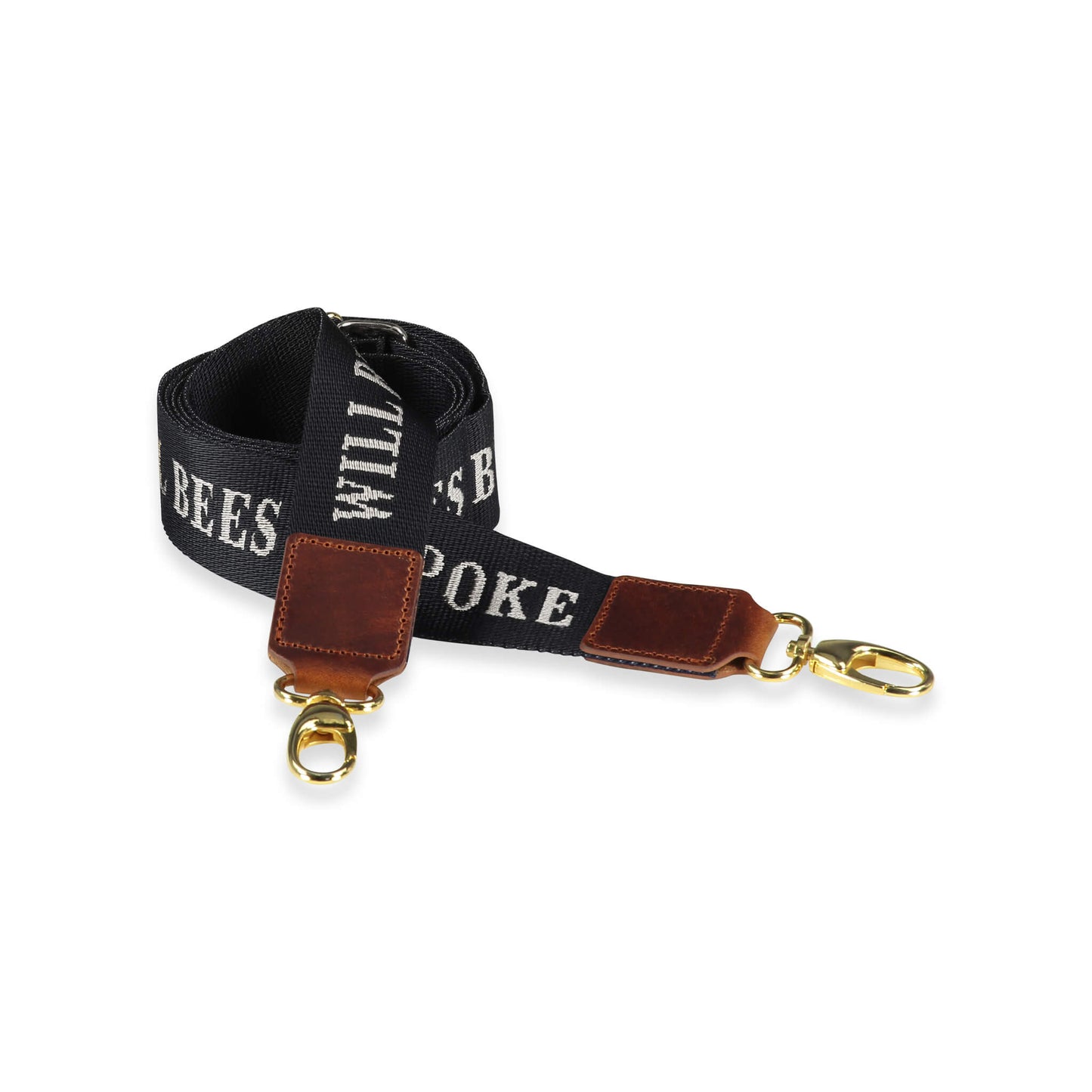 Cross Body Strap - Logo Strap in Black - Will Bees Bespoke