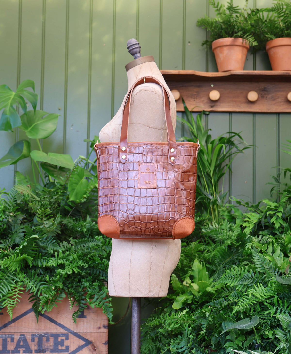 Small Tote - Tan Croc