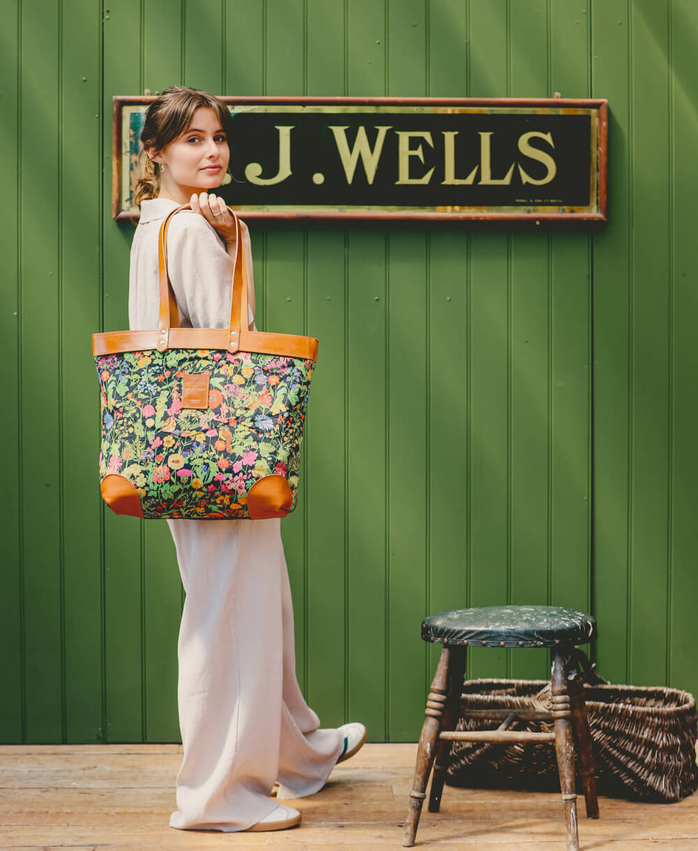 Large Tote - Woven Meadow in Bramble - Will Bees Bespoke