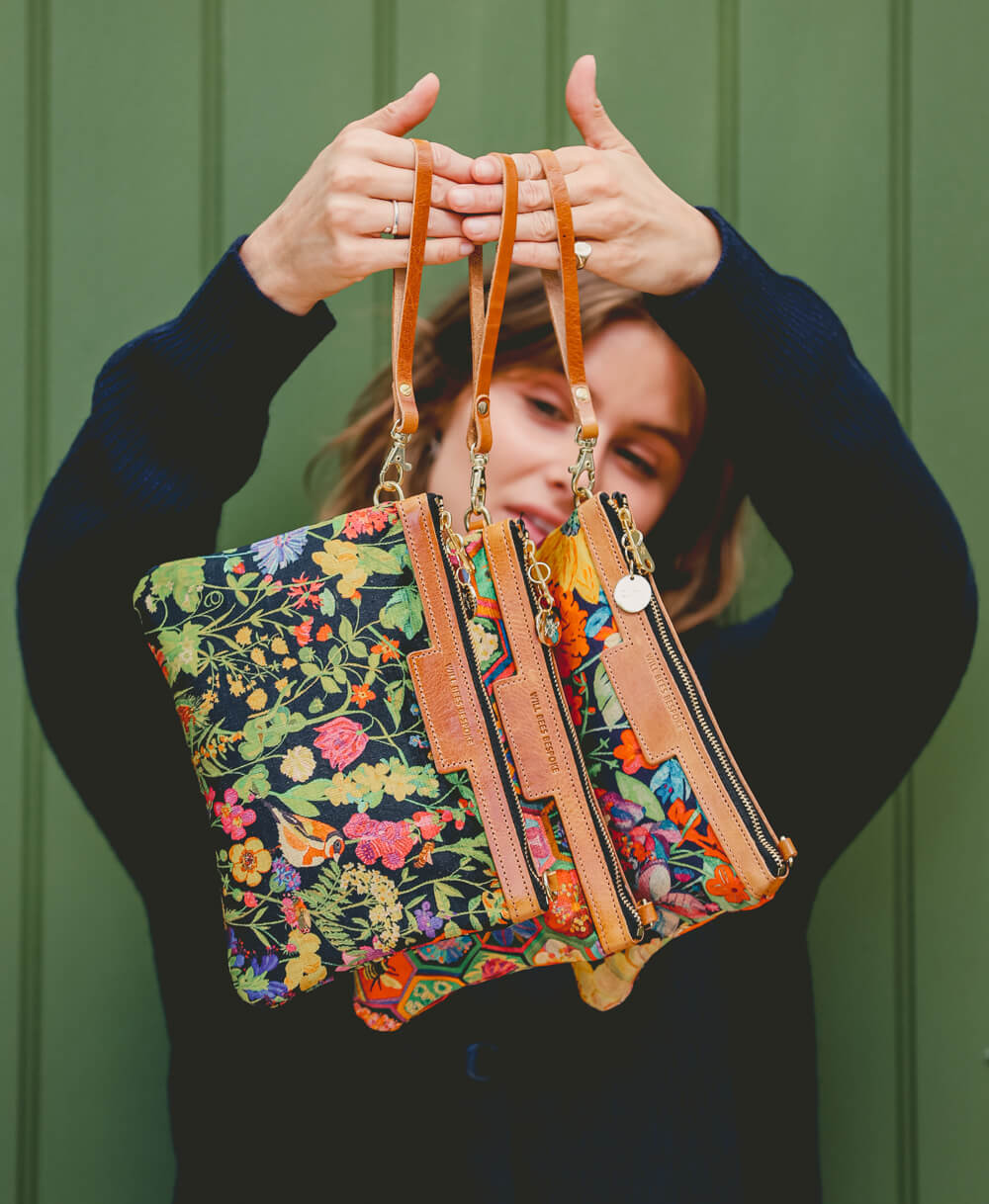 Diana 2 in 1 Clutch - Woven Meadow in Bramble