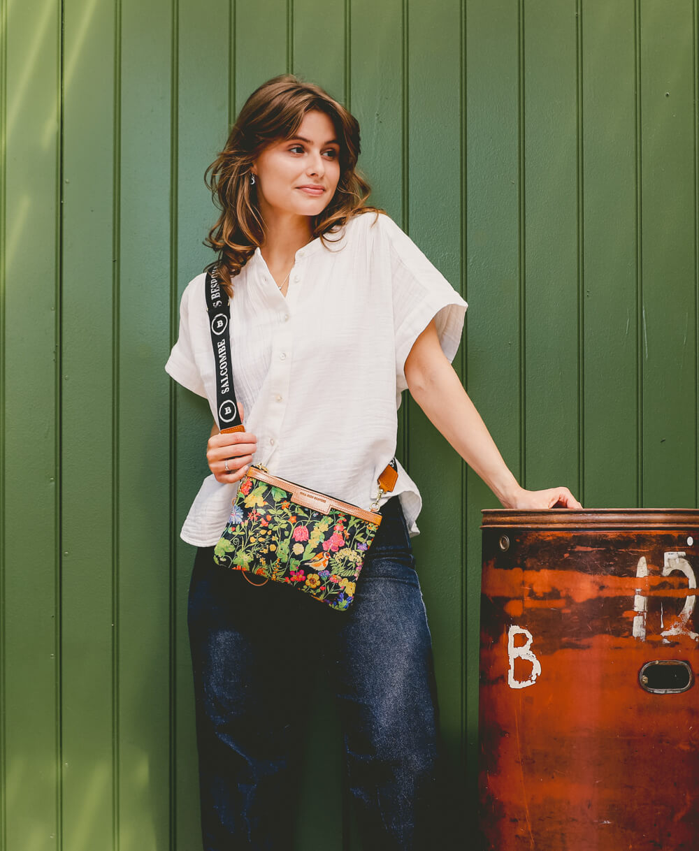 Diana 2 in 1 Clutch - Woven Meadow in Bramble