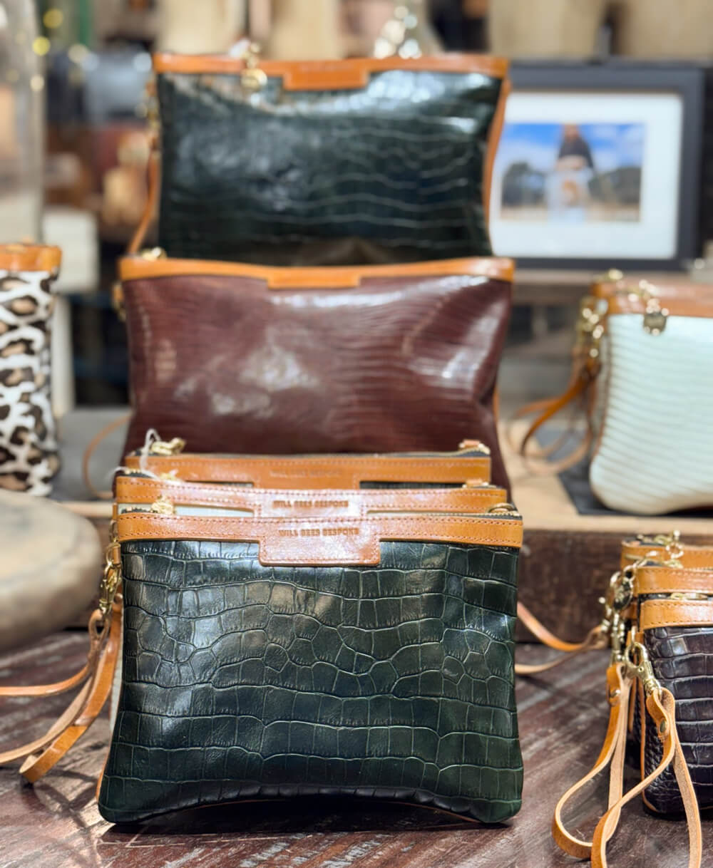 Diana 2 in 1 Clutch - Dark Green Croc