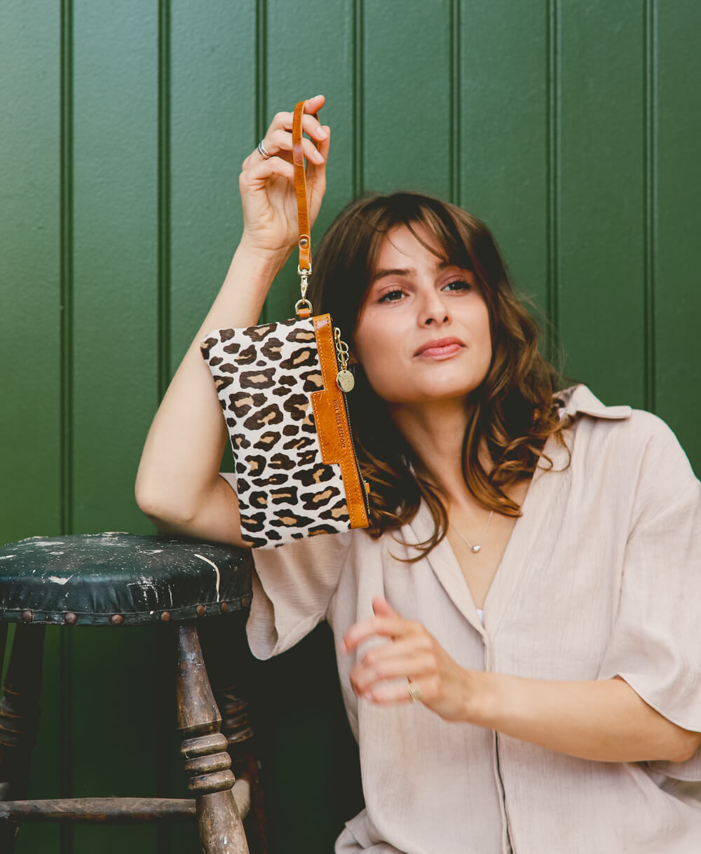 Mini Diana 2 in 1 Clutch - White Leopard