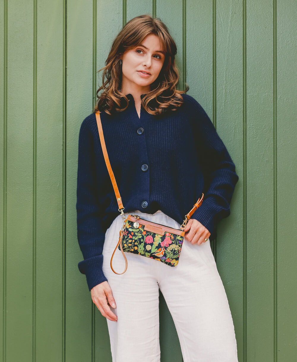Mini Diana 2 in 1 Clutch - Woven Meadow in Bramble - Will Bees Bespoke