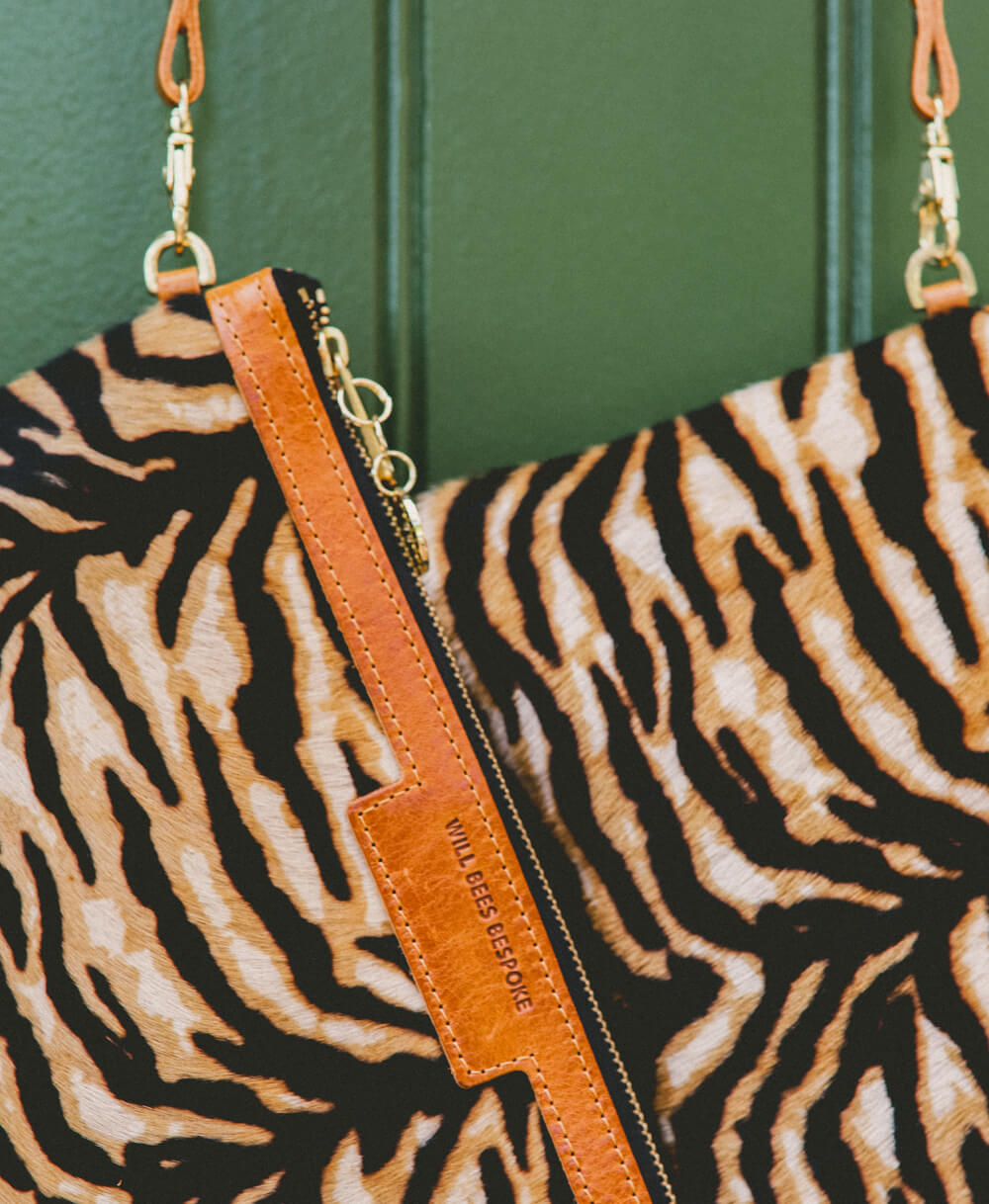Oversized Diana 2 in 1 Clutch - Tiger Print - Will Bees Bespoke