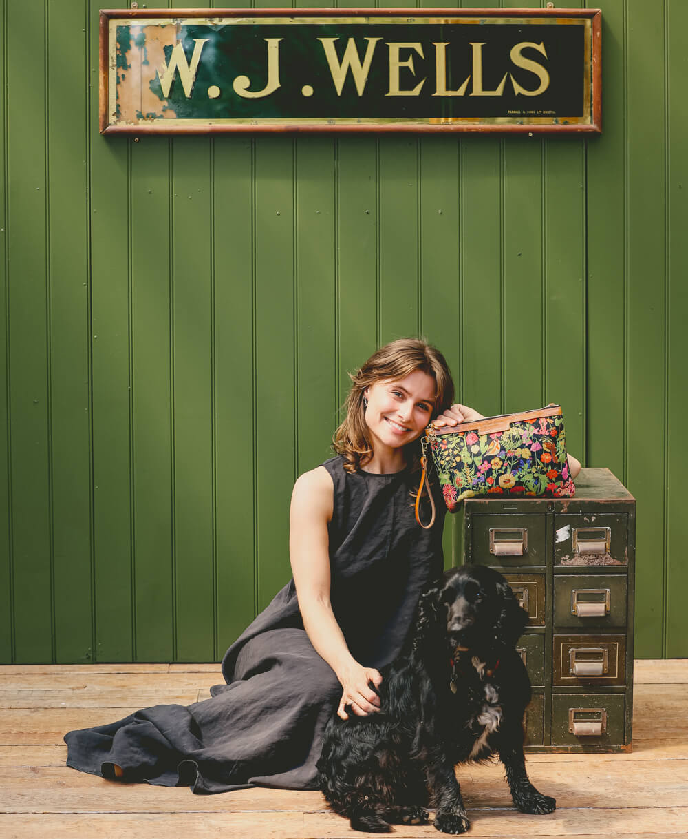 Oversized Diana 2 in 1 Clutch - Woven Meadow in Bramble - Will Bees Bespoke