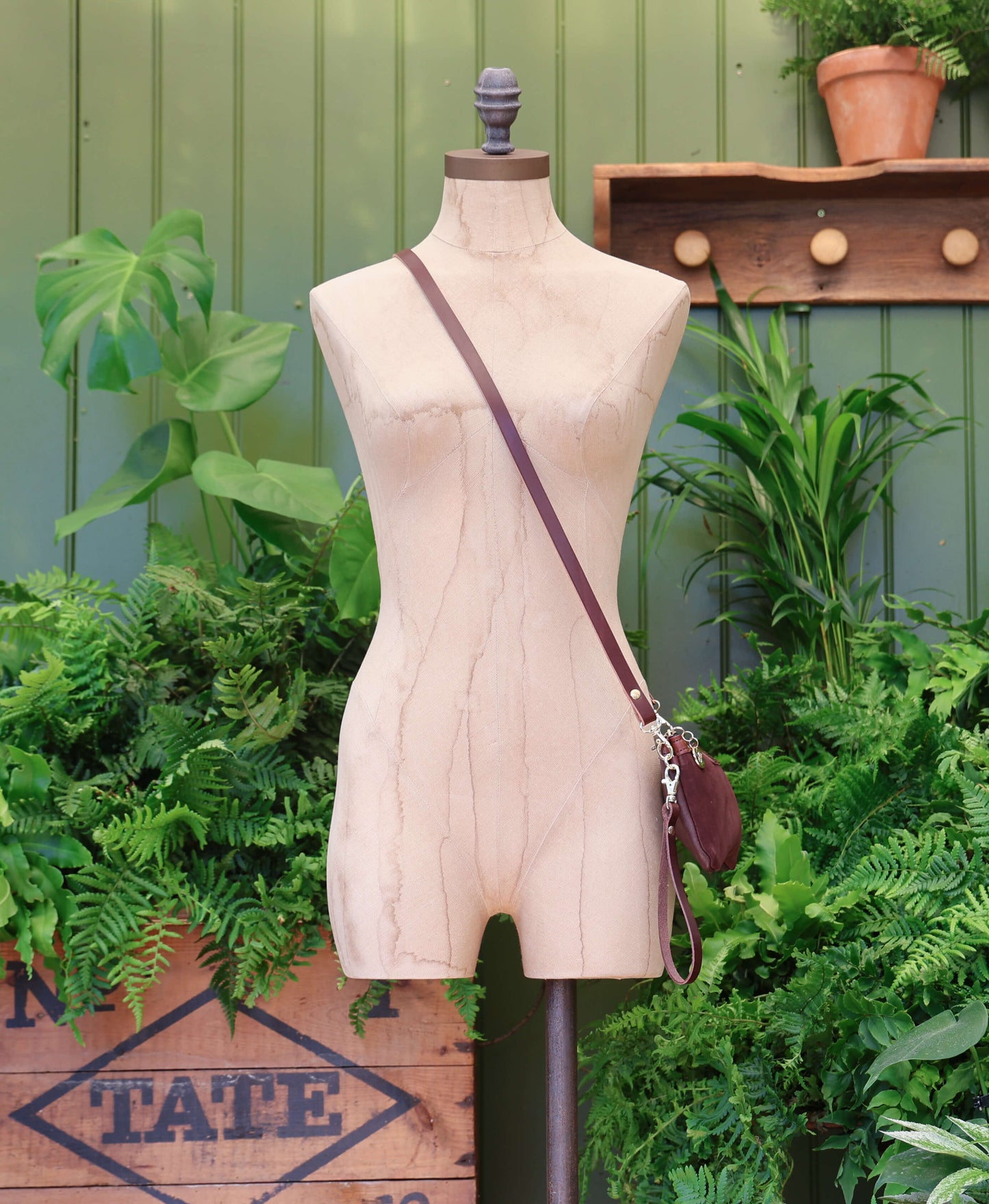 Mini Diana 2 in 1 Clutch - Chocolate Suede - Brown Leather