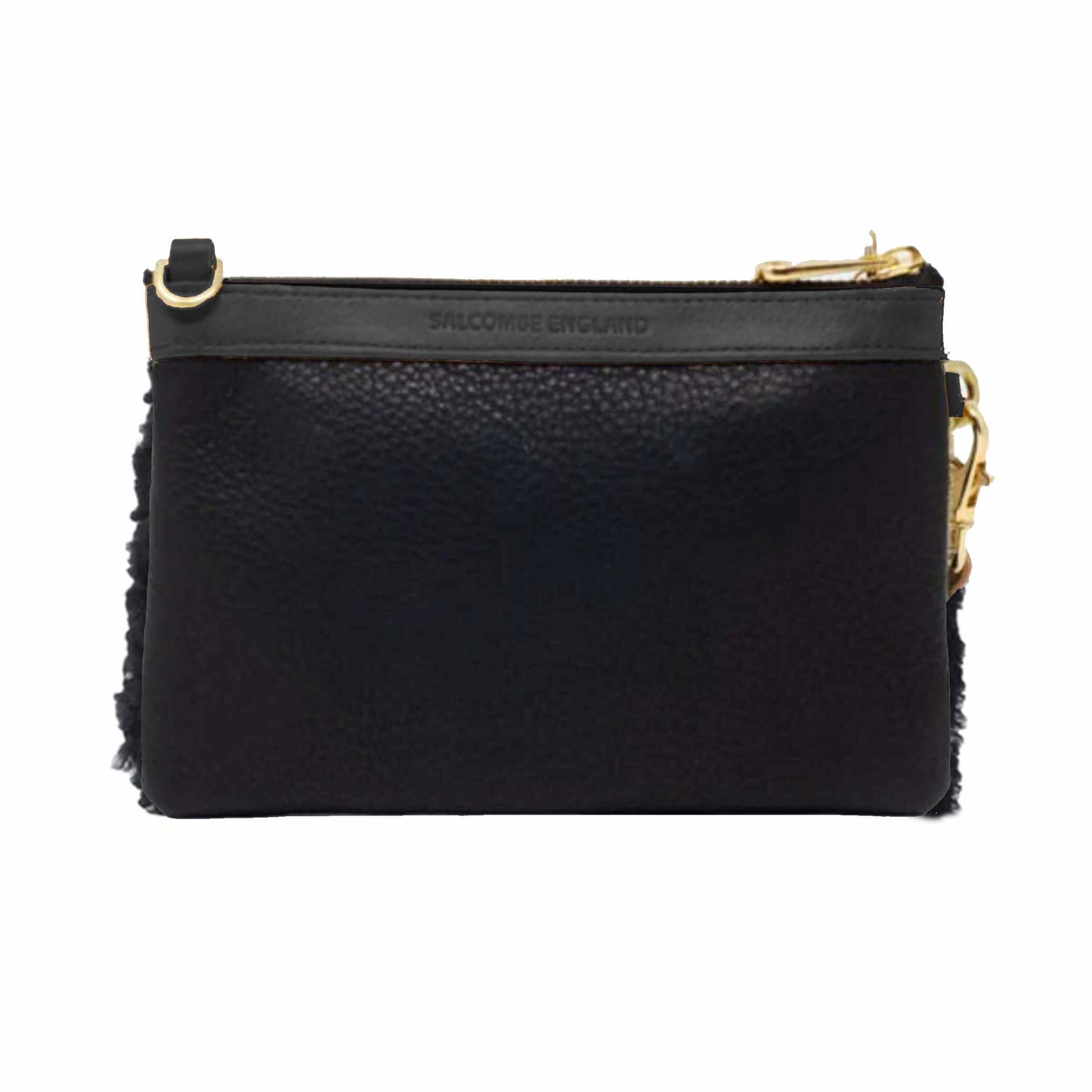 Mini Diana 2 in 1 Clutch - Black Sheepskin - Will Bees Bespoke