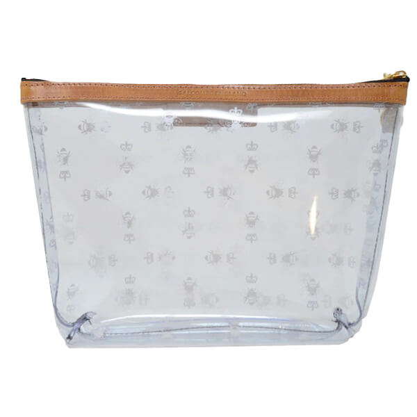 Bee Print Large Clear Make up Bag - White - Will Bees Bespoke