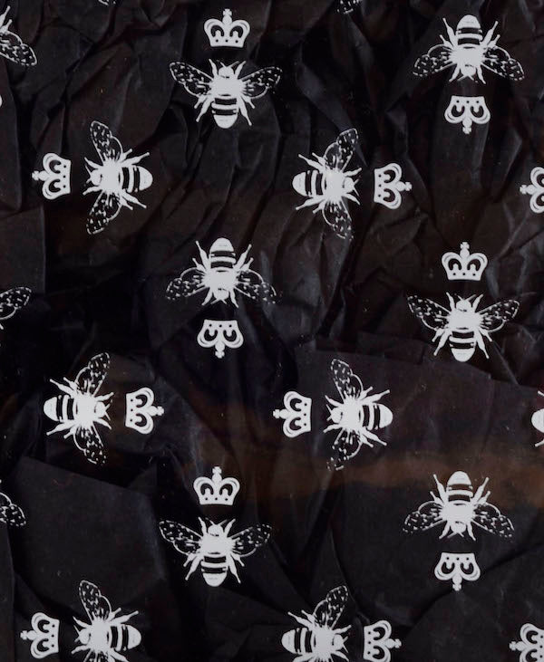 Bee Print Medium Clear Make up Bag - White - Will Bees Bespoke