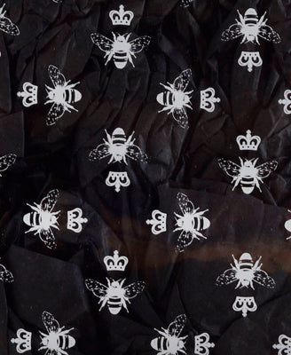 Bee Print Medium Clear Make up Bag - White - Will Bees Bespoke