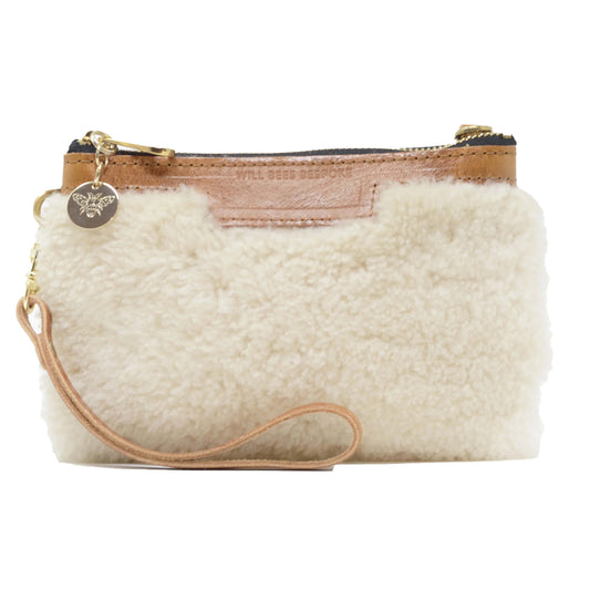 Mini Diana 2 in 1 Clutch - Cream Sheepskin - Will Bees Bespoke
