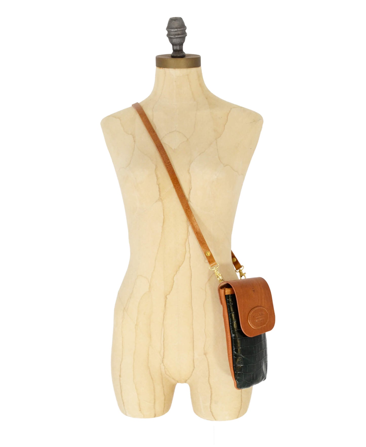 Phone Bag - Dark Green Croc