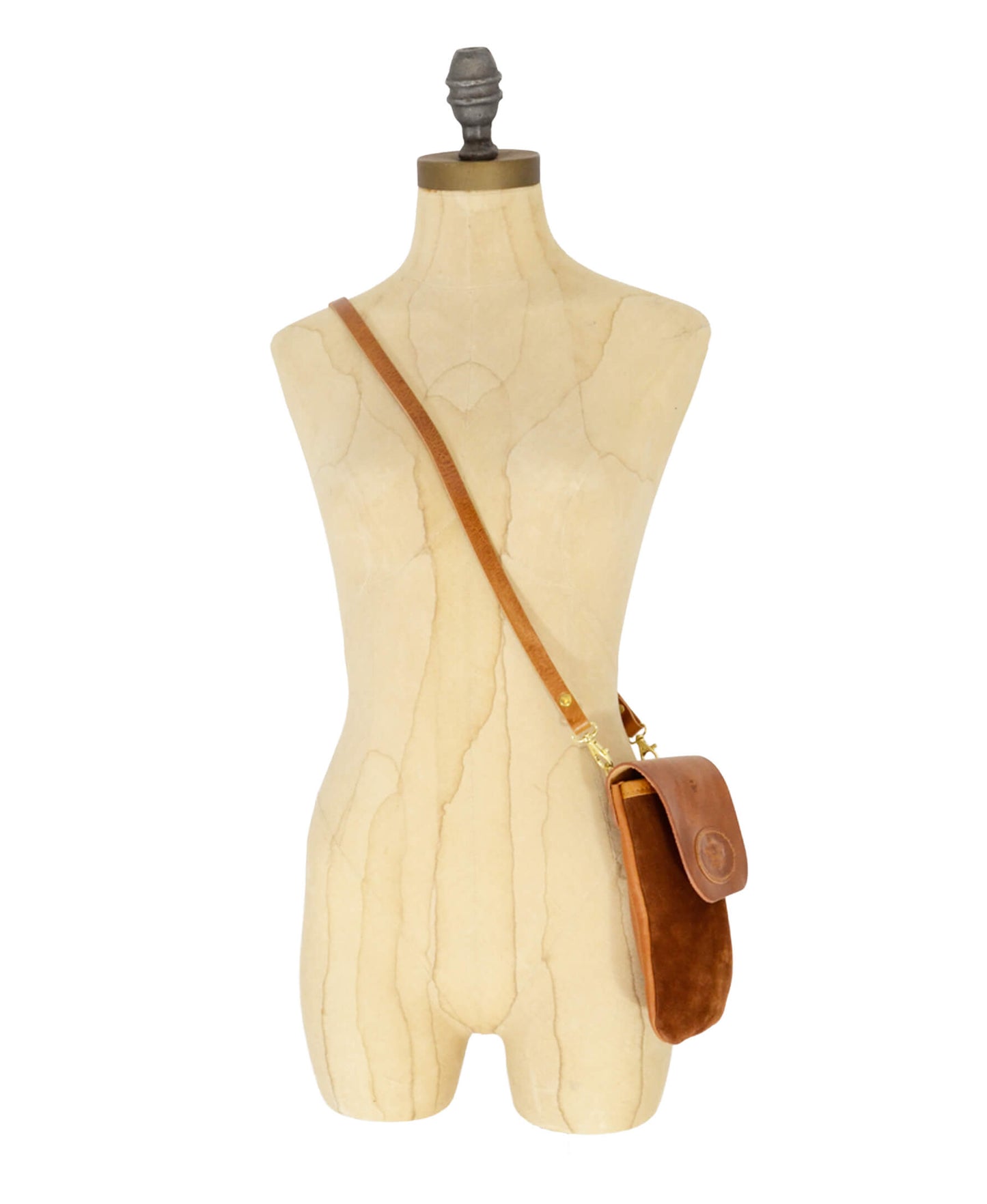 Phone Bag - Dark Tan Suede