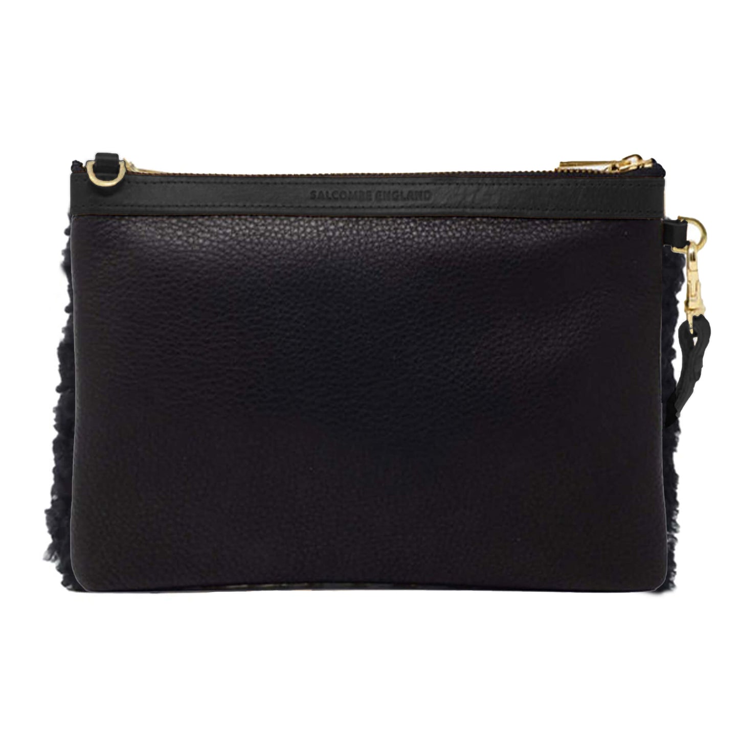 Diana 2 in 1 Clutch - Black Sheepskin - Will Bees Bespoke