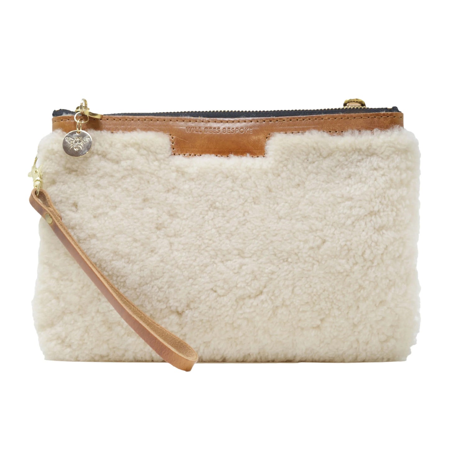 Diana 2 in 1 Clutch - Cream Sheepskin - Will Bees Bespoke