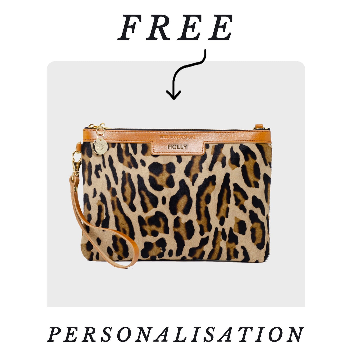 Diana 2 in 1 Clutch - Leopard Print - Will Bees Bespoke