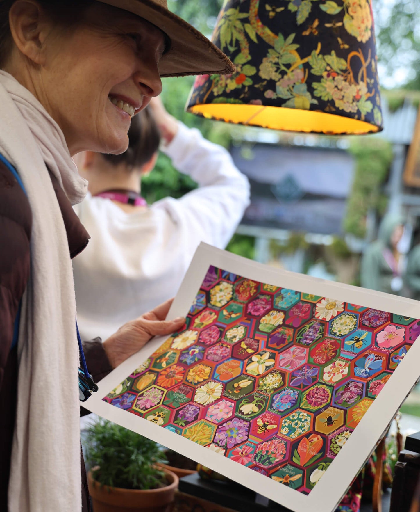 Eye Mask - Hexagon Hive in Ivy