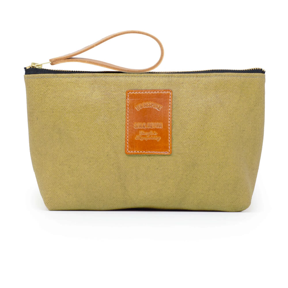 Mens Wash Bag - Khaki Canvas - Will Bees Bespoke