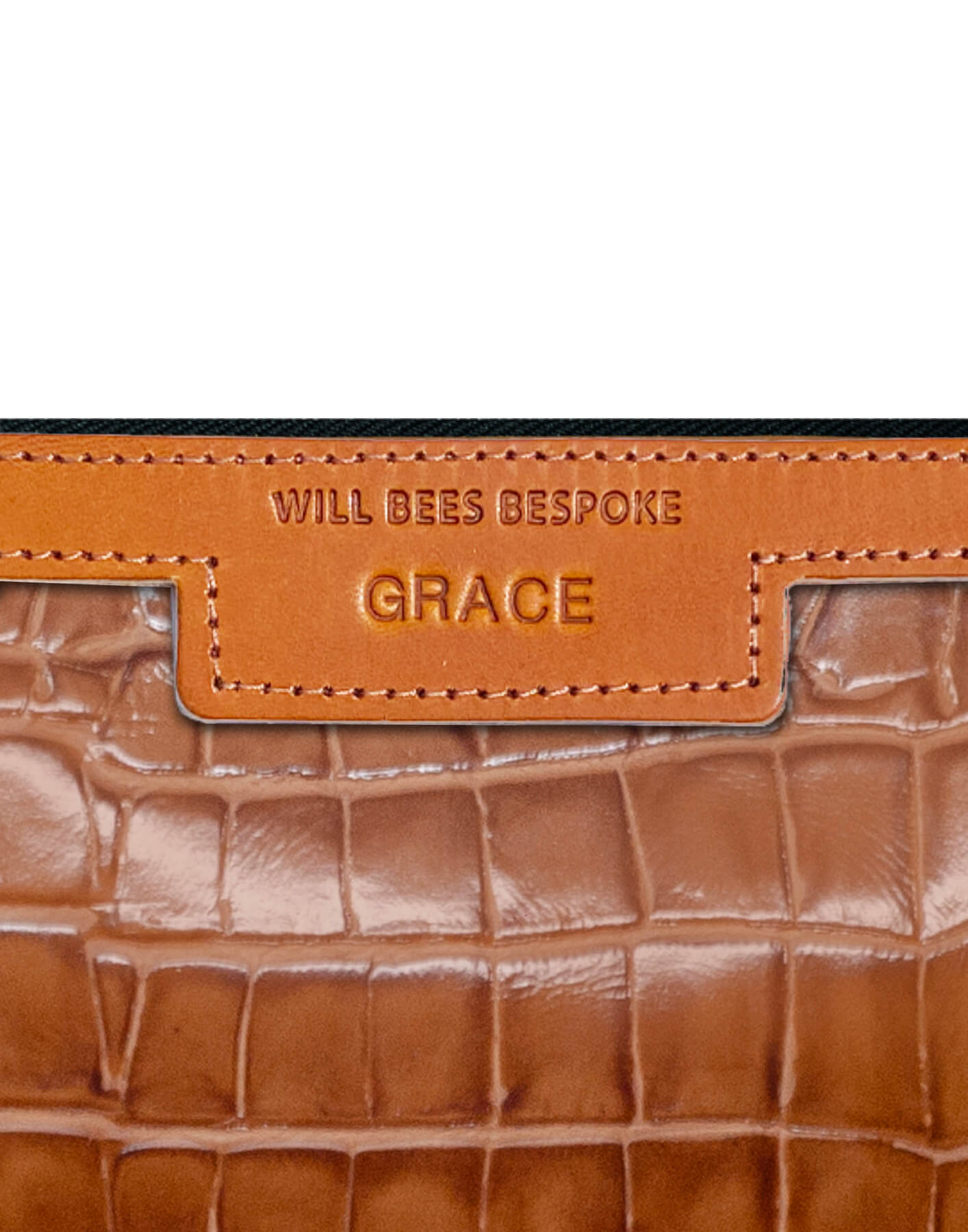 Oversized Diana 2 in 1 Clutch - Tan Croc - Will Bees Bespoke