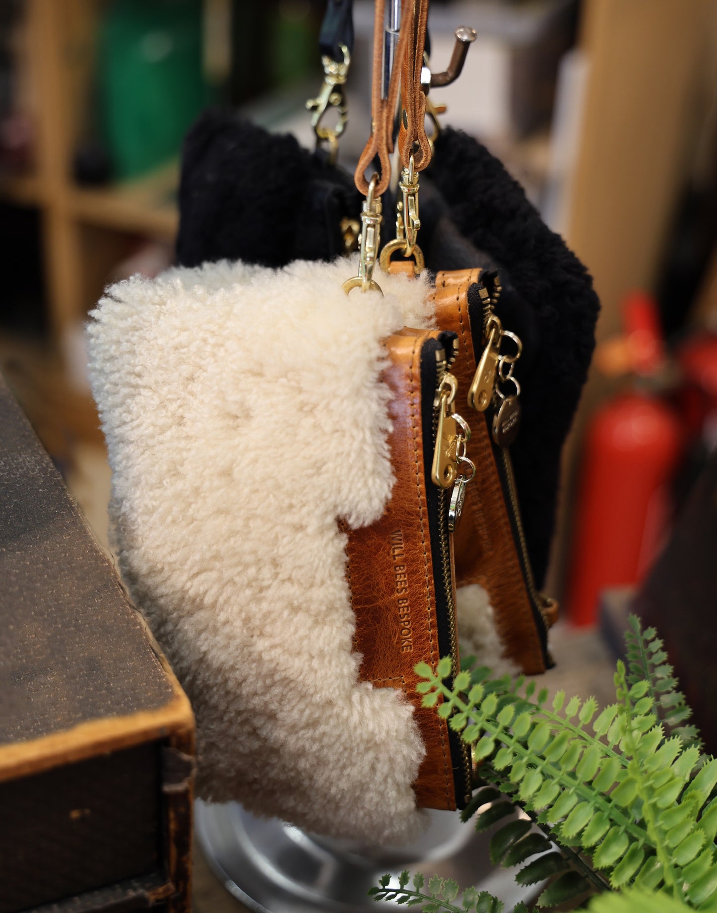 Mini Diana 2 in 1 Clutch - Cream Sheepskin - Will Bees Bespoke