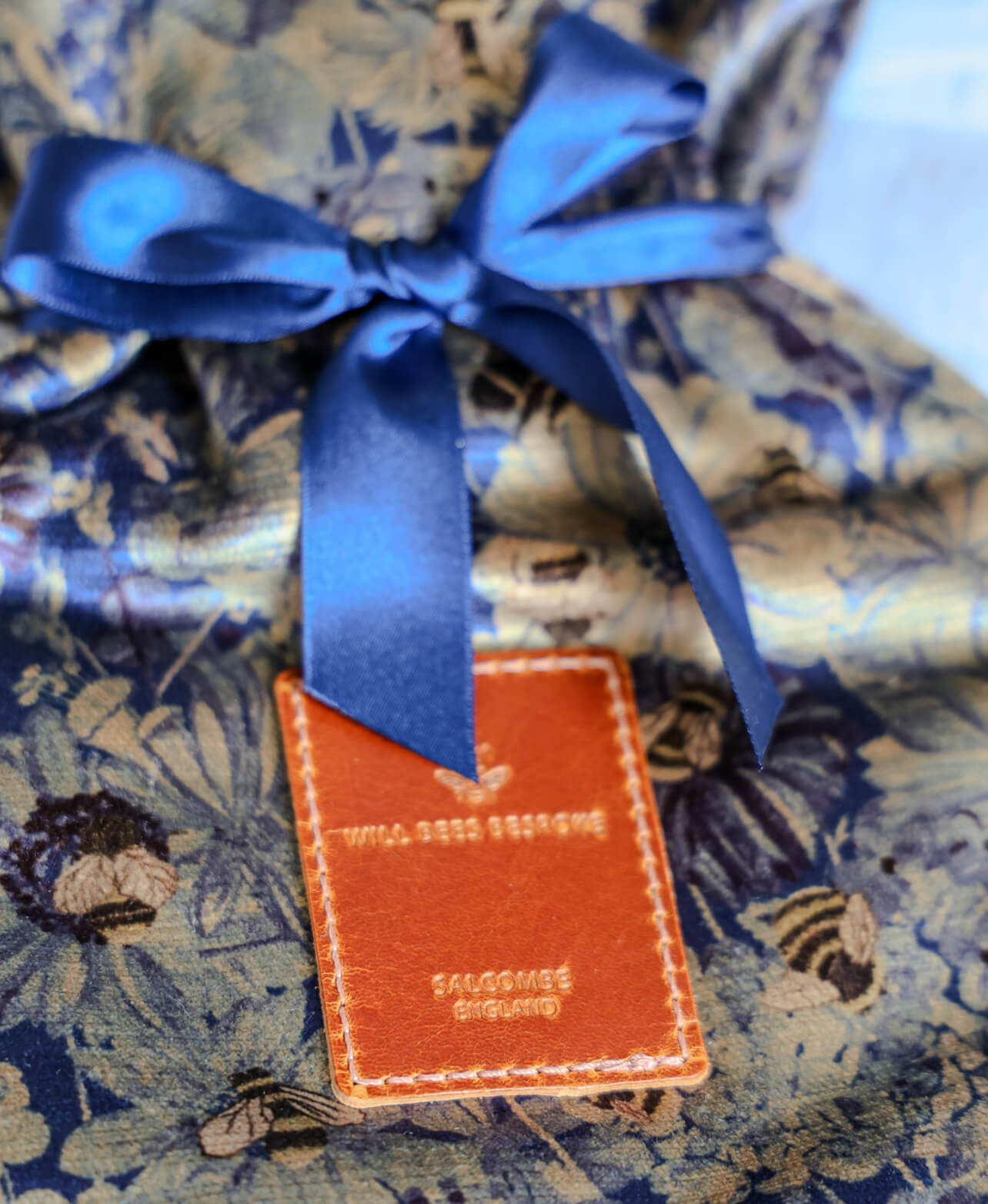 Hot Water Bottle & Cover - Bumblebee Haven in Blue Sea - Will Bees Bespoke