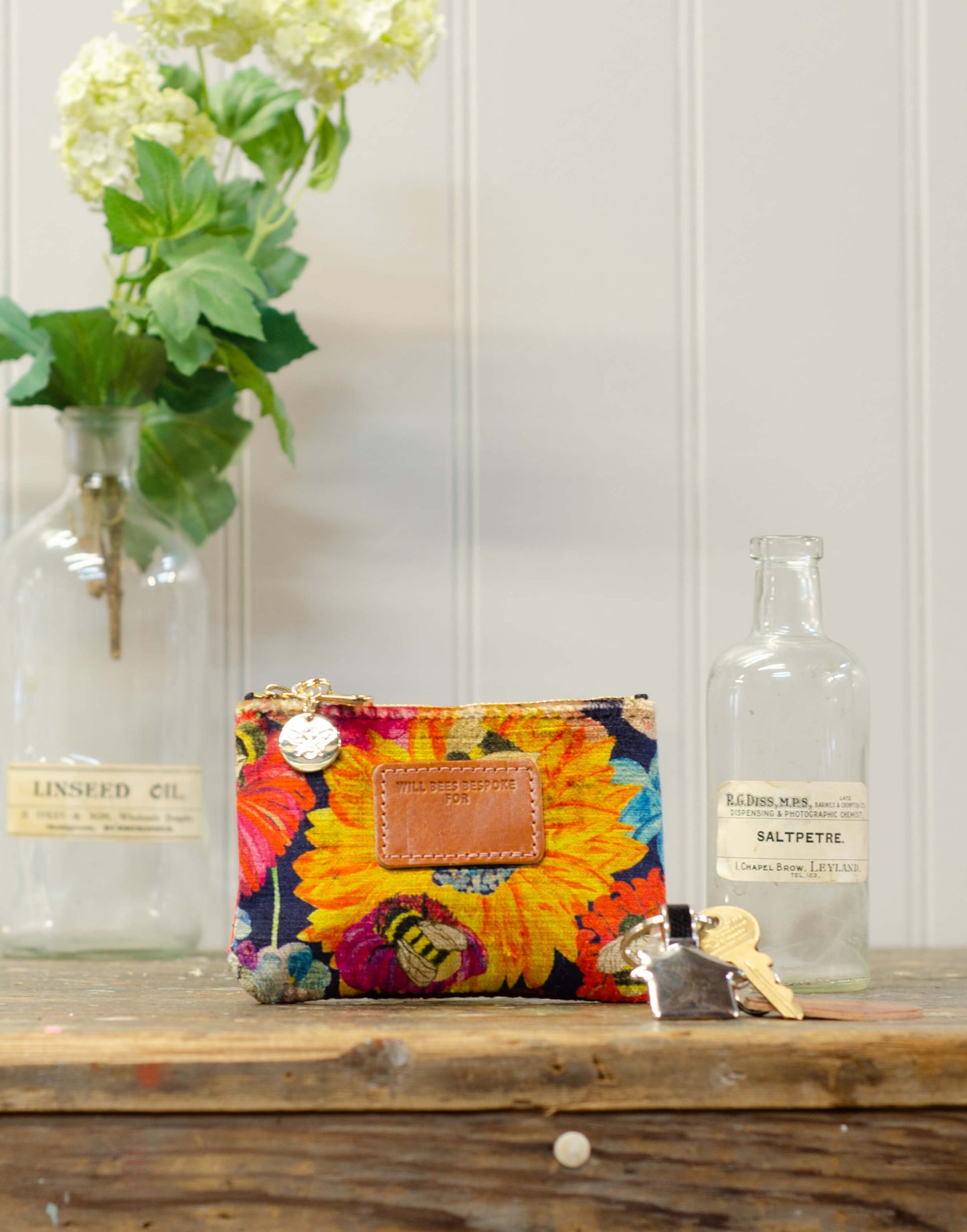 Jane Coin Purse - Bumblebee Garden in Midday Sun - Will Bees Bespoke