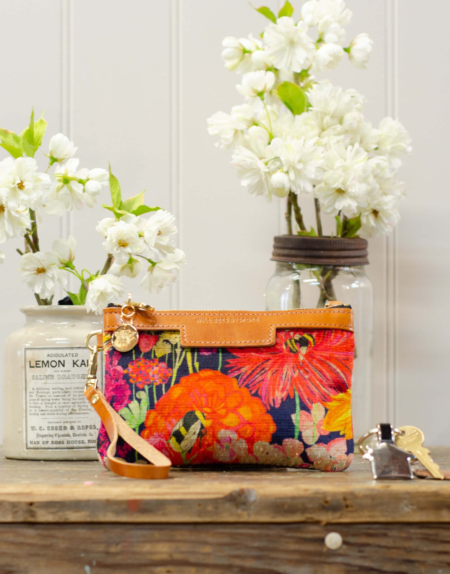 Premium Diana Mini Clutch - Bumblebee Garden in Midday Sun - Will Bees Bespoke