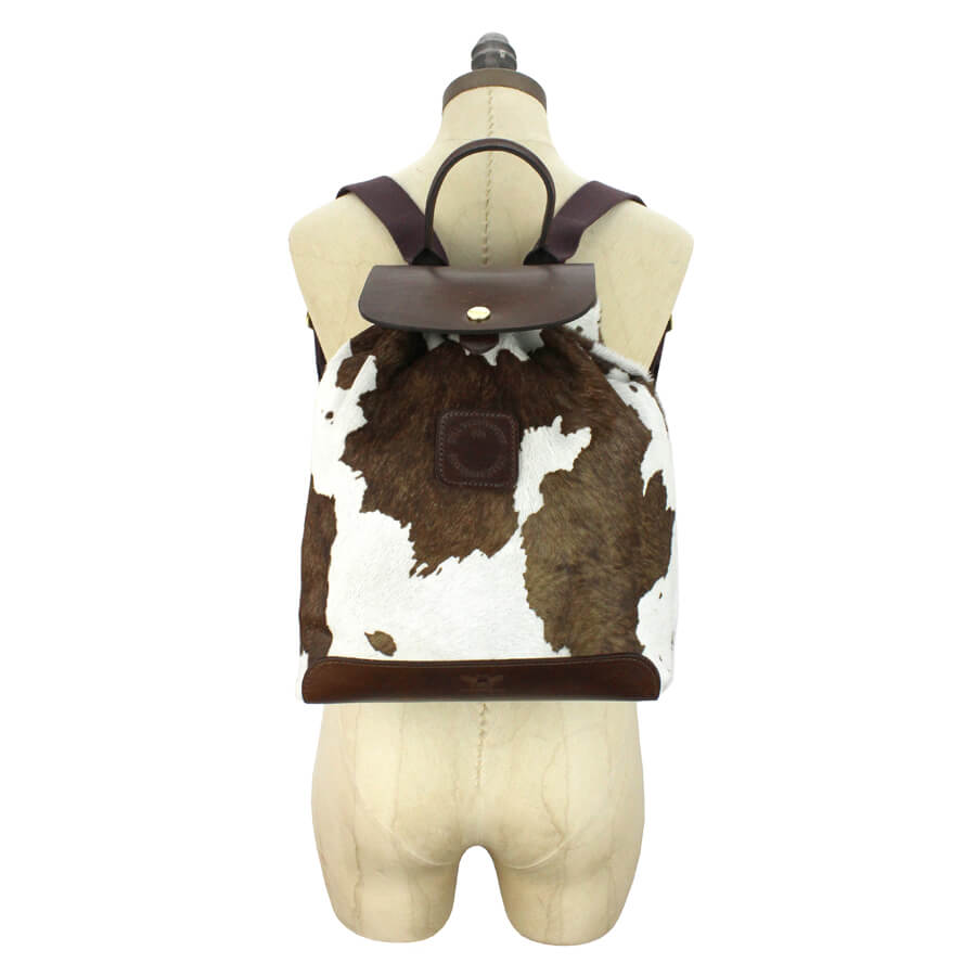 Gertie Backpack - Brown Cow Hair On Hide - Will Bees Bespoke