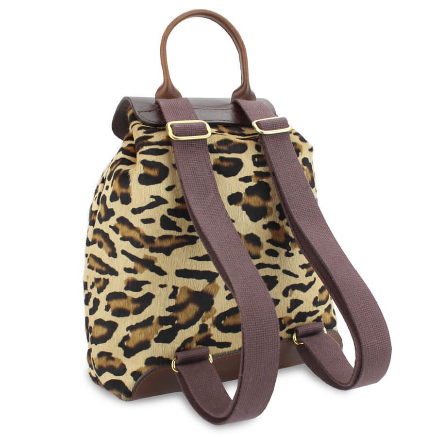 Gertie Backpack - Leopard Hair On Hide - Will Bees Bespoke