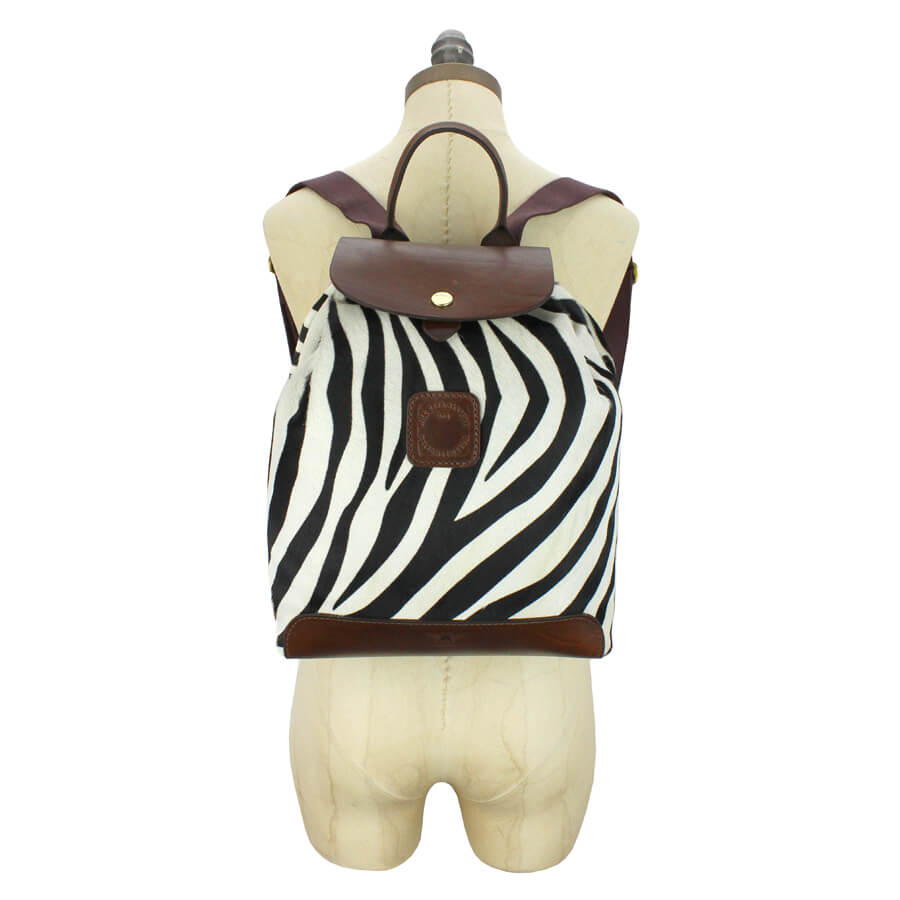 Gertie Backpack - Zebra Hair On Hide - Will Bees Bespoke