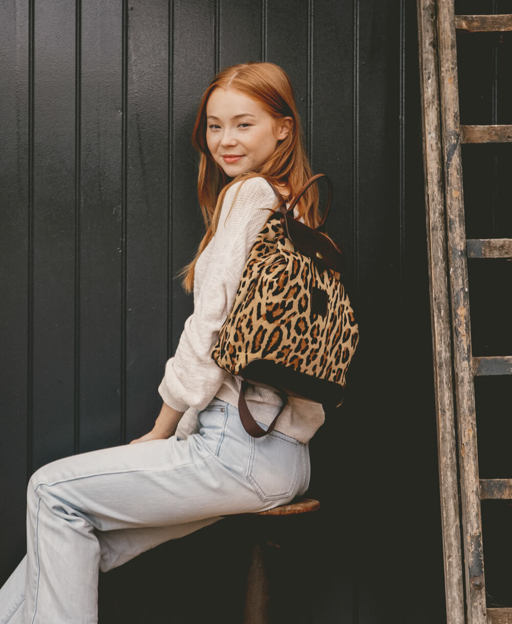 Gertie Backpack - Leopard Hair On Hide - Will Bees Bespoke