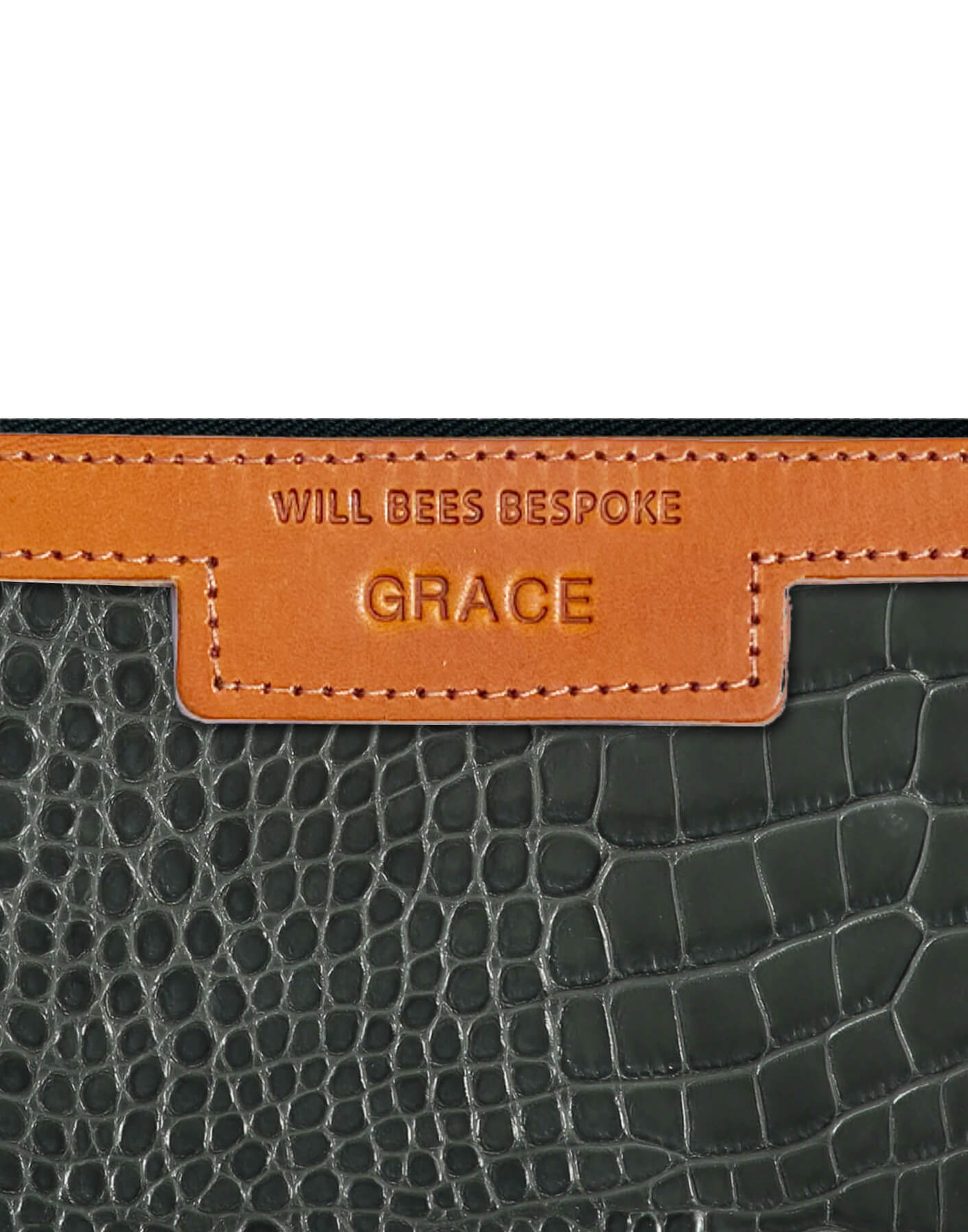 Diana 2 in 1 Clutch - Dark Grey Croc - Will Bees Bespoke