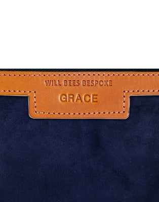 Diana 2 in 1 Clutch - Navy Suede - Will Bees Bespoke