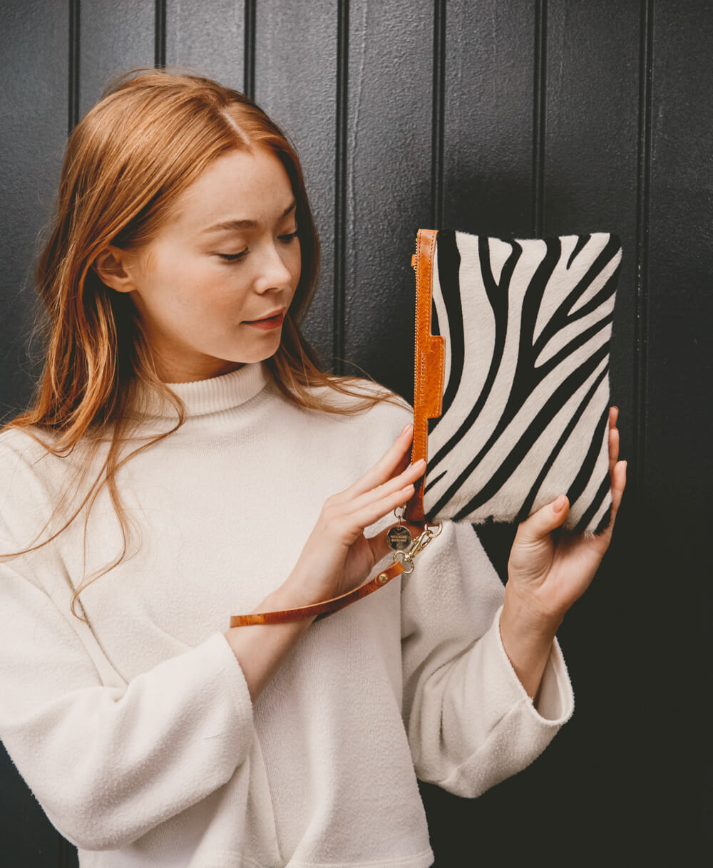 Diana 2 in 1 Clutch - Zebra Print - Will Bees Bespoke