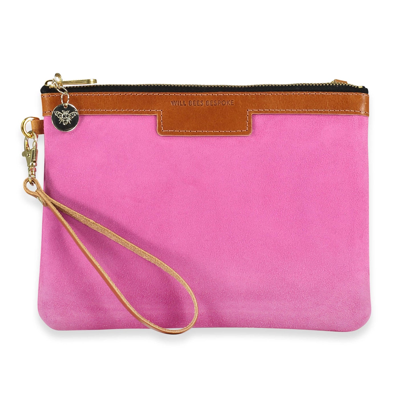 Diana 2 in 1 Clutch - Bright Pink Suede - Will Bees Bespoke