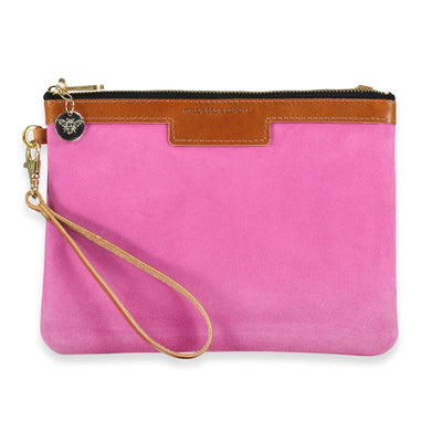 Diana 2 in 1 Clutch - Bright Pink Suede - Will Bees Bespoke