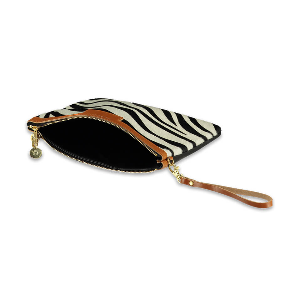 Oversized Diana 2 in 1 Clutch - Zebra Print - Will Bees Bespoke