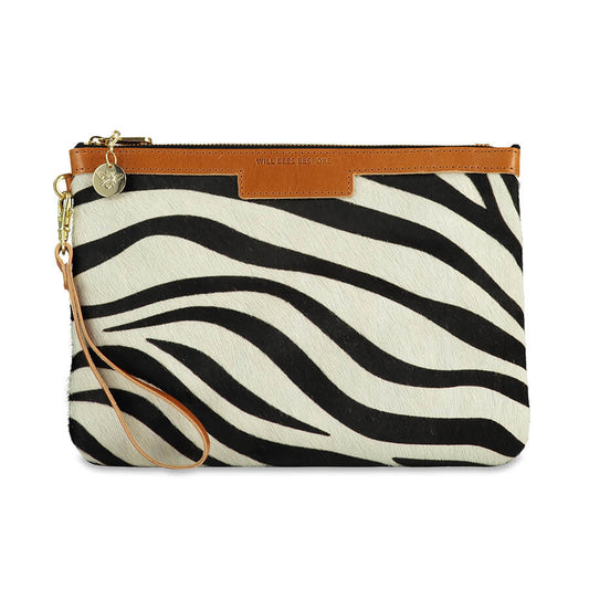 Oversized Diana 2 in 1 Clutch - Zebra Print - Will Bees Bespoke