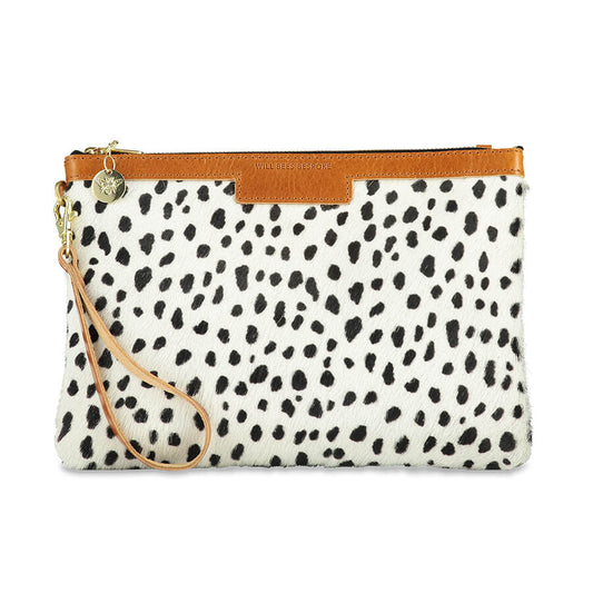 Oversized Diana 2 in 1 Clutch - Dalmatian Print - Will Bees Bespoke